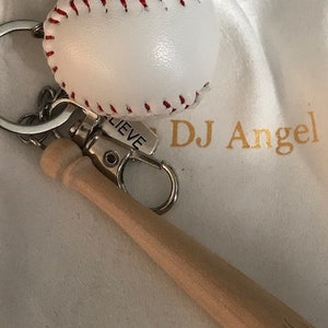 Baseball key ring, bat and ball key ring, gift for baseball dad, baseball player gift, kawaii bat and ball charm. image 6