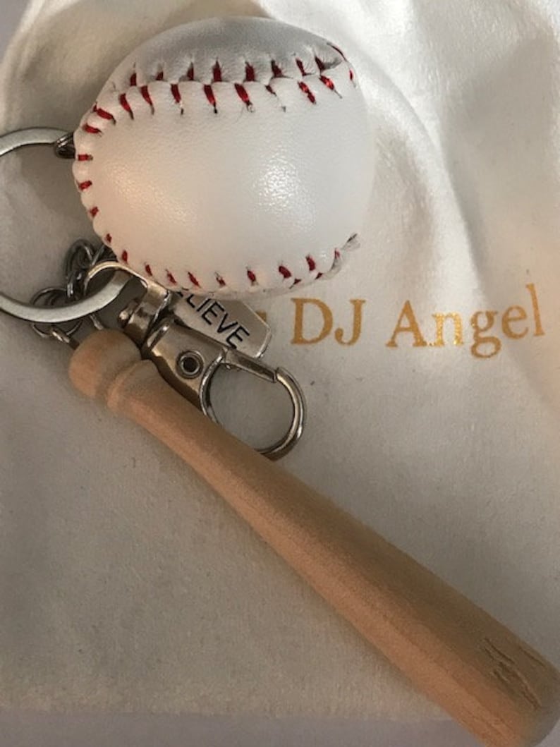 Baseball key ring, bat and ball key ring, gift for baseball dad, baseball player gift, kawaii bat and ball charm. image 6