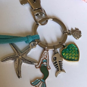 Bijou de sac sirène, porte-clés étoile de mer poisson, bijou de sac thème océan image 7