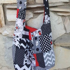 Patchwork Disney hobo bag, mickey mouse and friends patchwork hobo, mickey mouse bag, Disney bag, slouch bag, boho, sling bag, mickey mouse