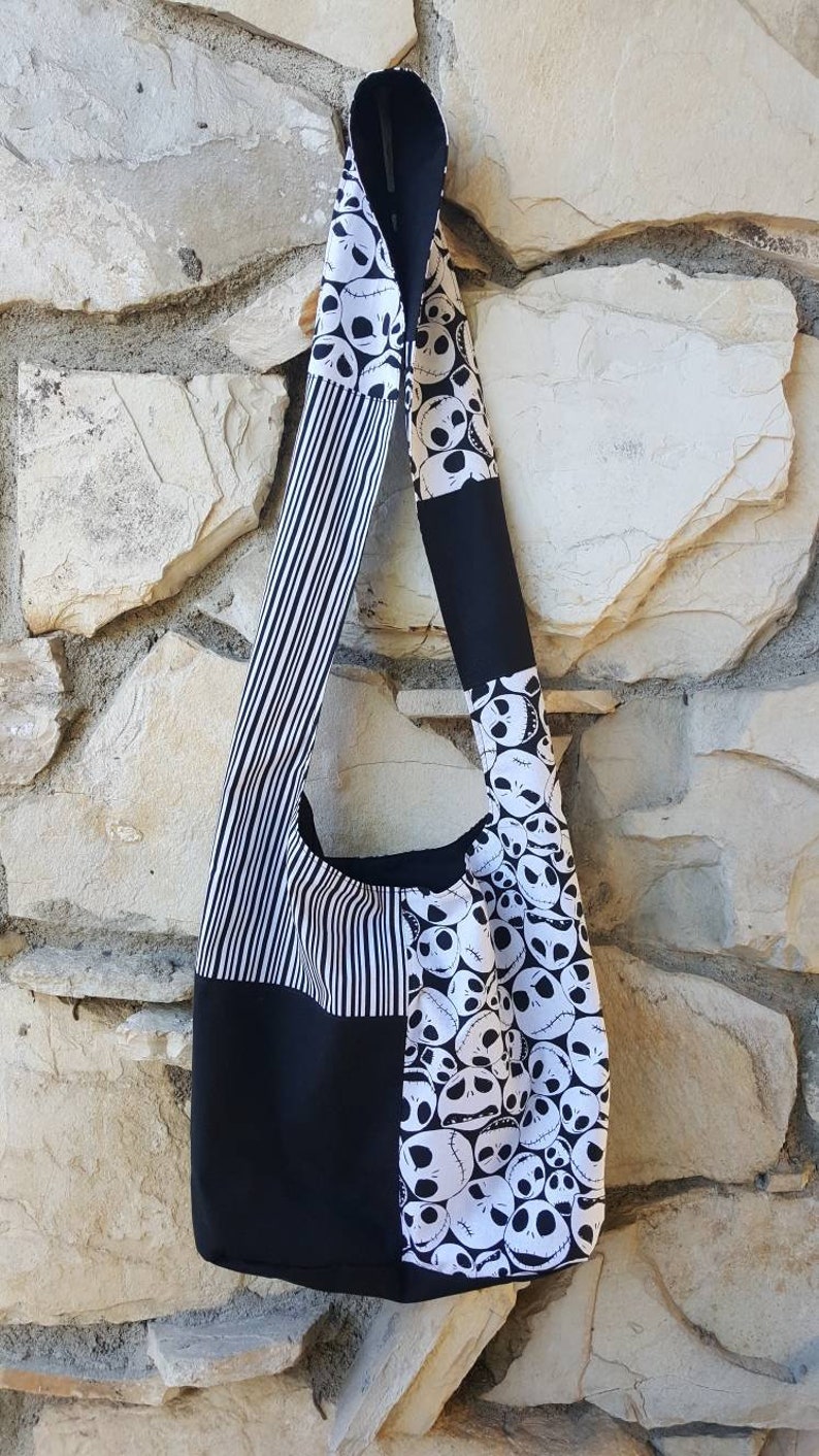 Alptraum vor Weihnachten Hobo Tasche, Jack Skellington Crossbody Hobo Tasche, Jack Skellington Tasche, Hobo Tasche, Boho Tasche, Slouch Bag, Umhängetasche Bild 5