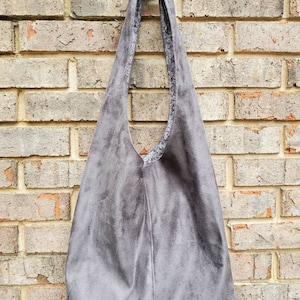 Suede Hobo sholder bag, gray suede hobo purse. Hobo bag, sholder bag, gray purse, boho bag, 7 colors to choose from, suede bags, vegan suede