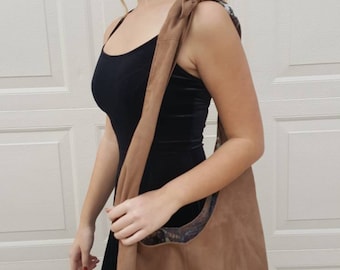 Hellbraune Wildleder Schulter geknotete Hobo Tasche, geknotete Hobo, geknotete Handtasche, Wildlederhandtasche, Wildleder Slouch, braune Hobo Tasche, Wildleder Schulter