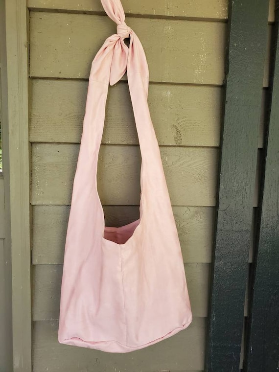 Hype Light Pink Suede Purse with Silver Buckle Detail