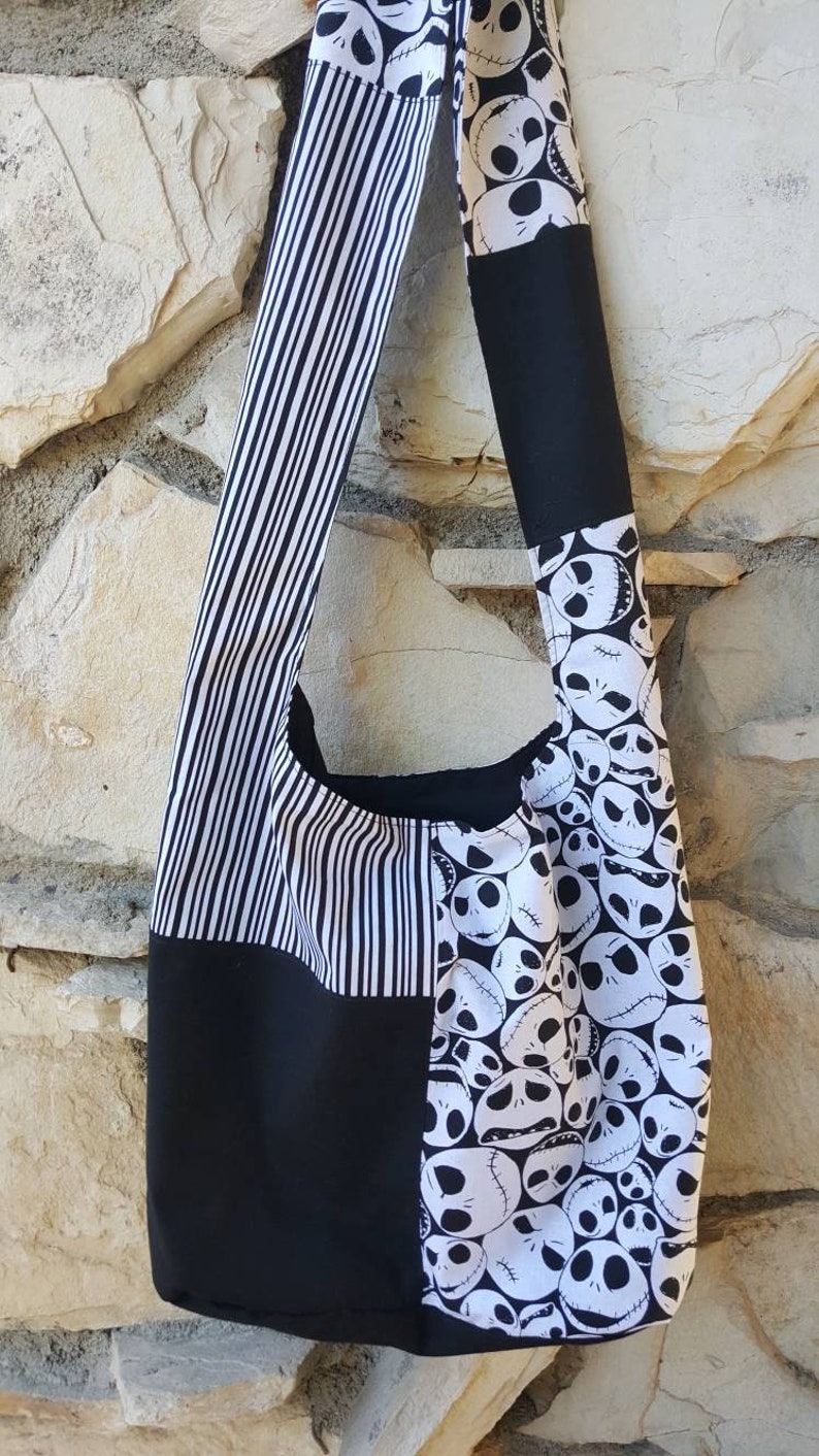 Alptraum vor Weihnachten Hobo Tasche, Jack Skellington Crossbody Hobo Tasche, Jack Skellington Tasche, Hobo Tasche, Boho Tasche, Slouch Bag, Umhängetasche Bild 3