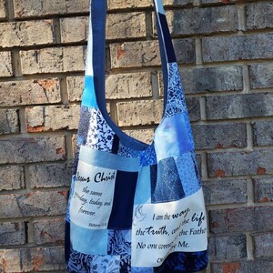 Bible Verse Hobo Bag, Religious Hobo Bag, Patchwork Inspirational Hobo ...