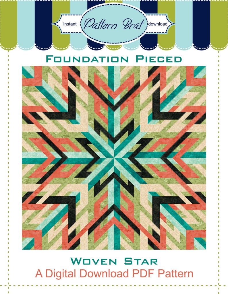 WOVEN STAR Quilt PATTERN Quilt Block Pattern Instant Download Etsy