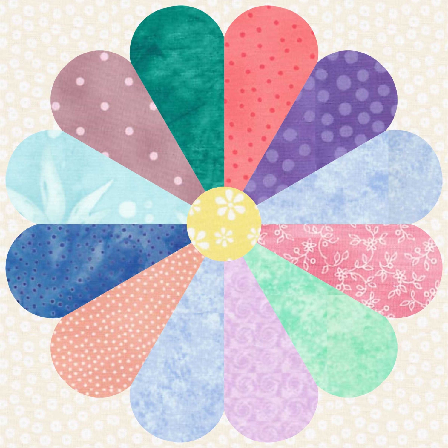 DRESDEN PLATE Quilt PATTERN Quilt Block Pattern Instant Etsy