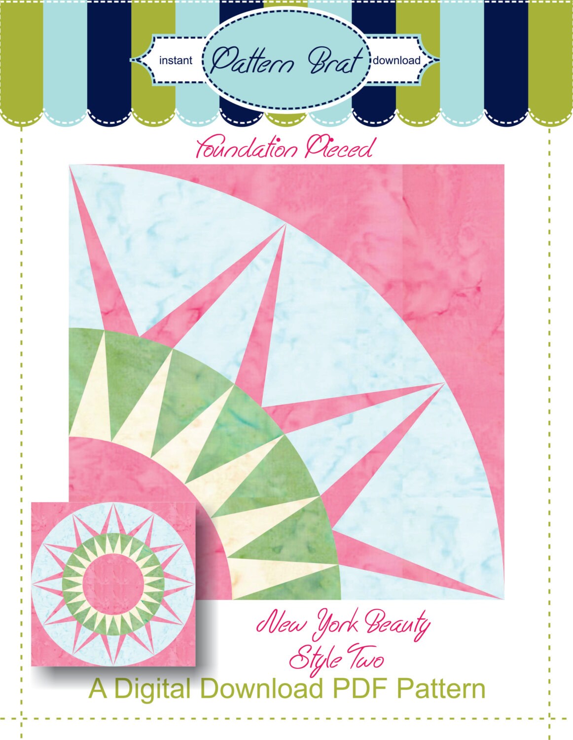 NEW YORK BEAUTY Quilt Pattern Instant Download Paper Pieced - Etsy