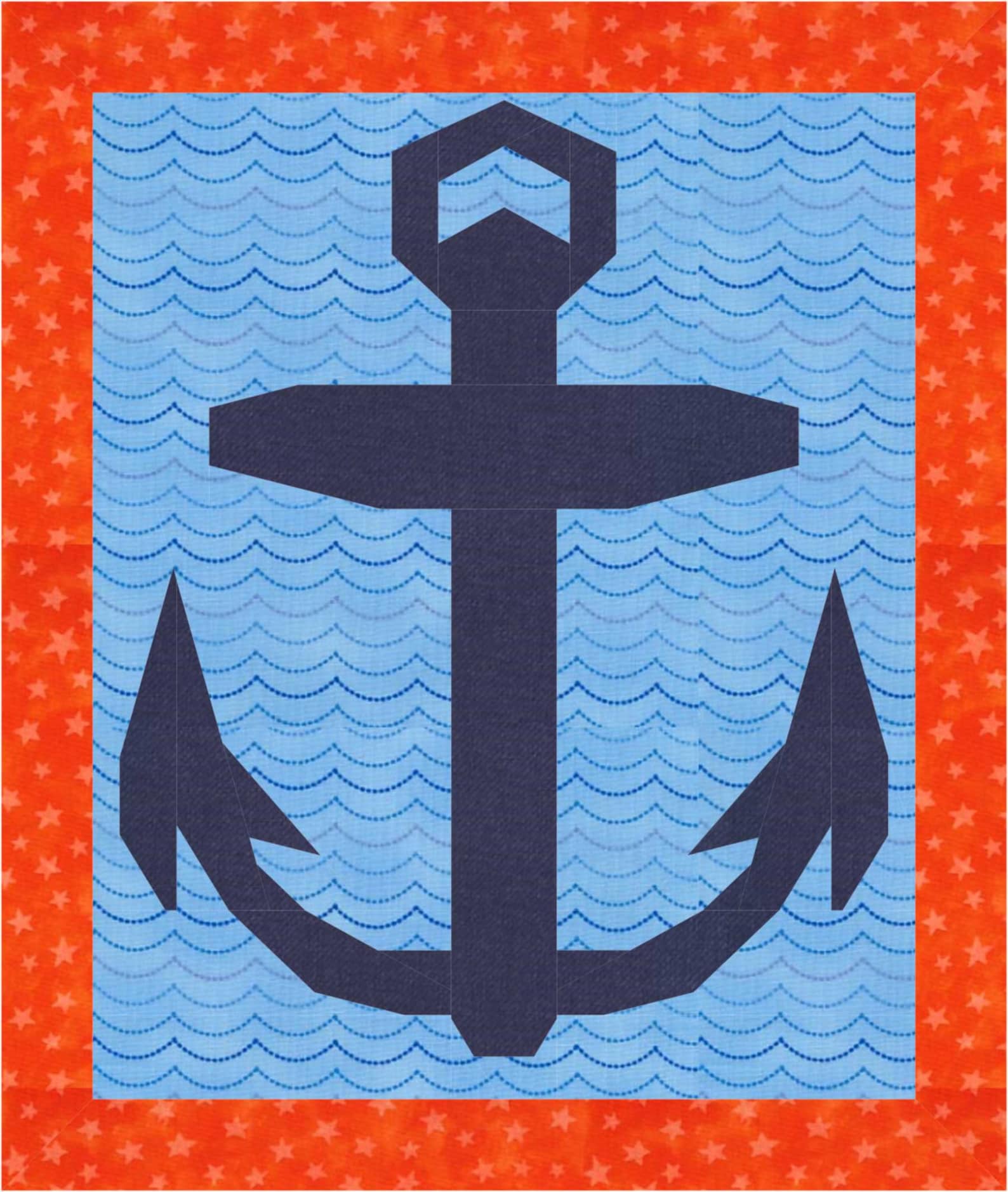 ANCHOR Quilt Block Pattern Instant Download Paper Pieced Etsy