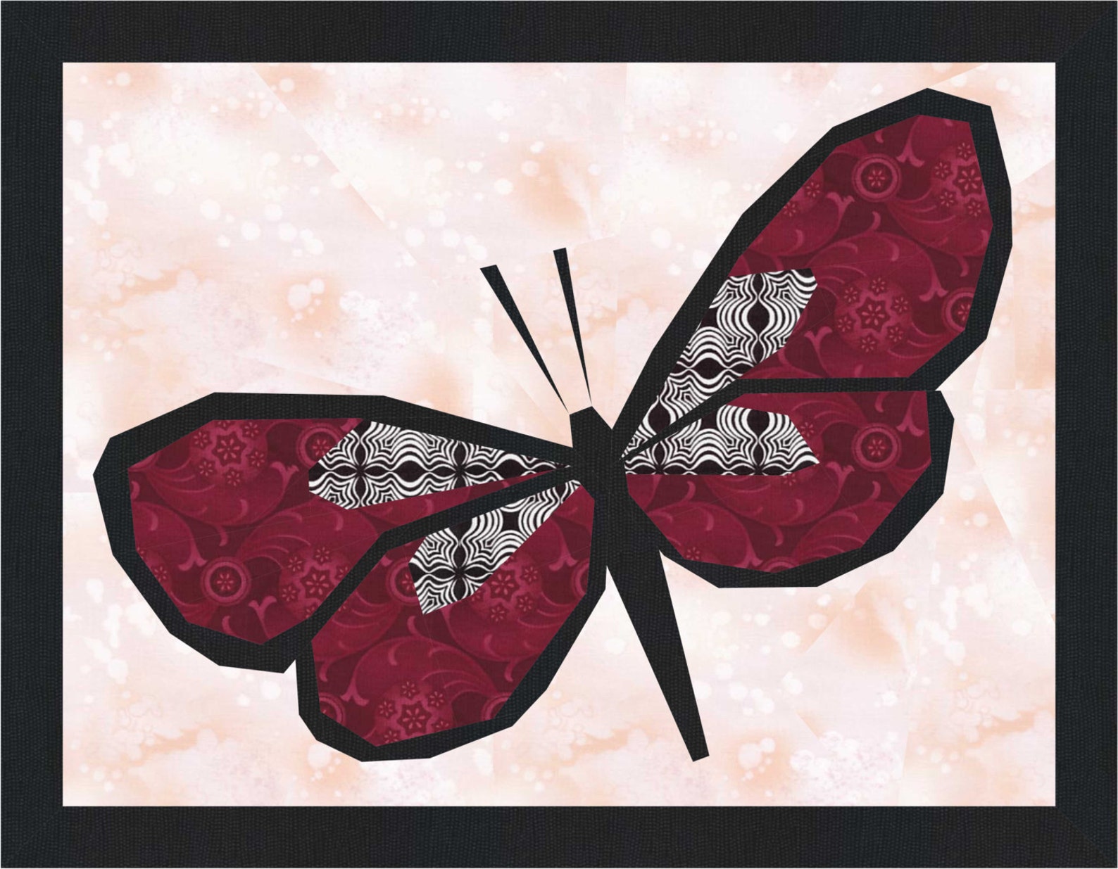 BUTTERFLY Quilt Block Pattern Paper Pieced Pattern Foundation Etsy