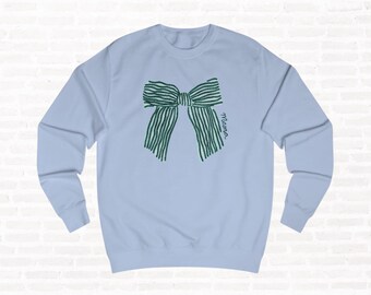 Mama Bow Hand-Drawn Sweatshirt | Chic & Cozy Women's Pullover | Minimalist Bow Illustration