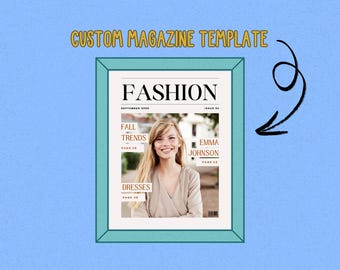 Editable Magazine Cover Template | Canva Printable | Custom DIY Download | Create You Own Magazine