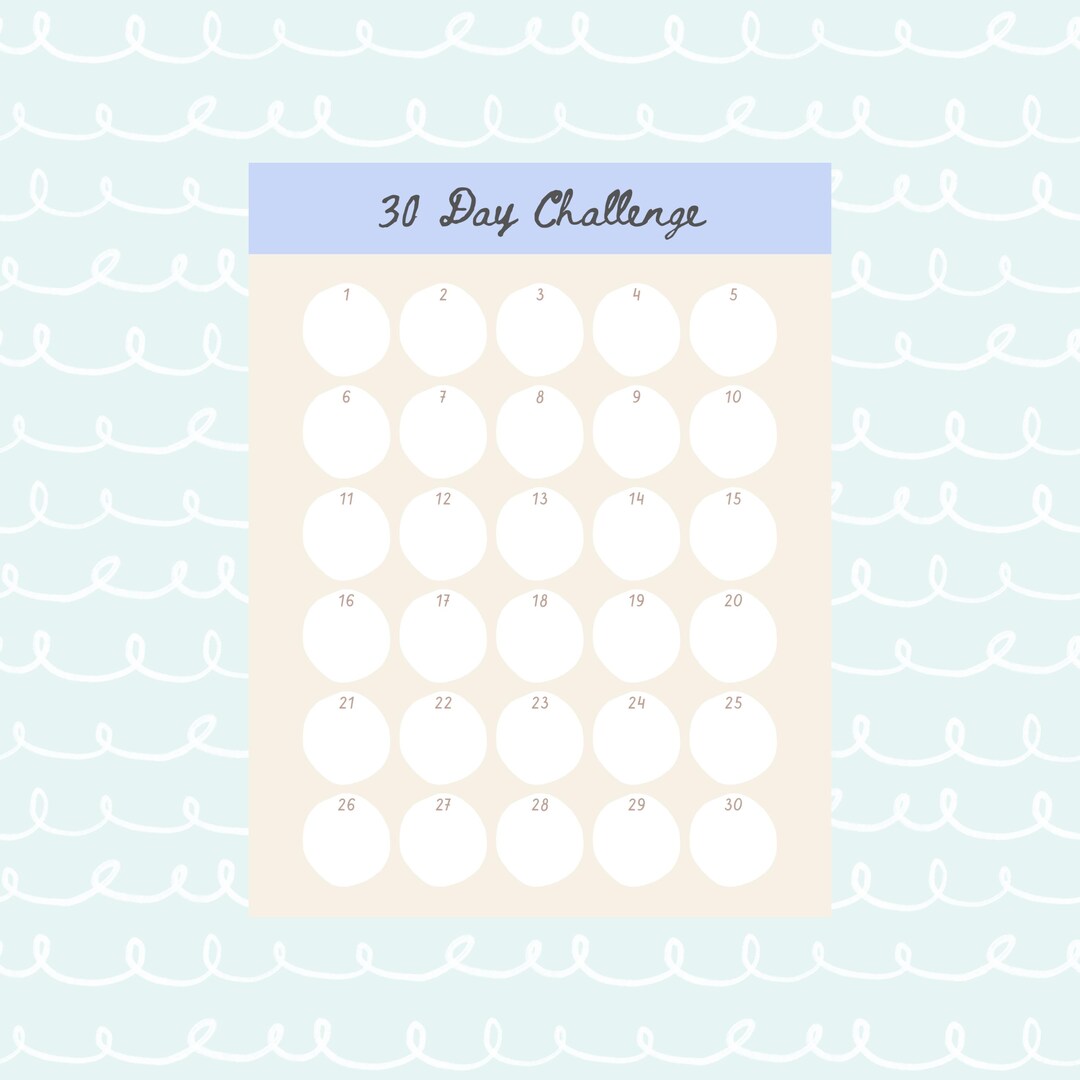 30 Day Challenge Tracker: Printable Habit Goal Planner Canva Template ...
