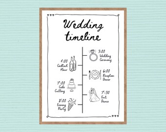 Wedding Timeline Template | Editable Canva Order of Events Sign | Printable Wedding Day Schedule