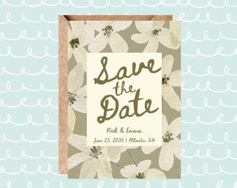 Editable Save the Date Invitation Template | Modern Floral Canva Digital Download | Wedding Announcement Printable