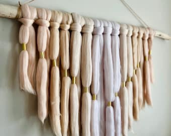 Large macrame wall art, eco-friendly wall art, handmade fiber art, roven wool bohemian tapestry, XL macrame bedroom art, large nursery art