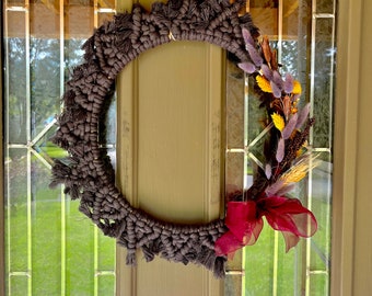 Moody fall wreath, gray wreath, boho fall wreath, dried flower wreath, forever flower wreath, rustic fall front door wreath, autumn wreath