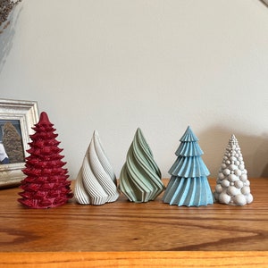 Understated rustic cement Christmas tree decor, minimalist Christmas trees, handmade ceramic Christmas trees, small cute Christmas Decor