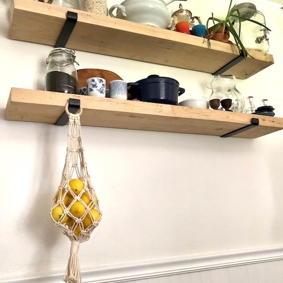 Macrame produce basket, produce kitchen storage, boho fruit basket, boho kitchen decor, farmhouse kitchen decor, fruit hammock, rustic decor