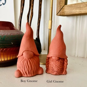 Understated rustic cement Christmas gnome decor, minimalist Chirsynas gnome, handmade ceramic Christmas gbome, small cute Christmas Decor image 5
