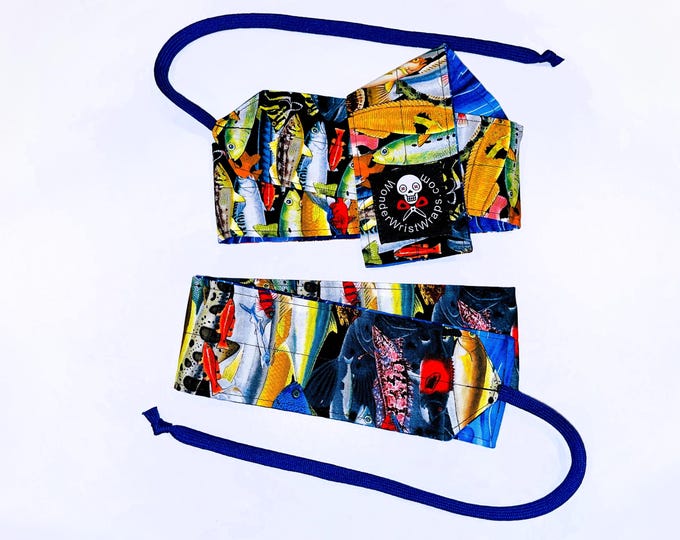 Fish Wrist Wraps, WOD, Weightlifting, Athletic, Mens Gift