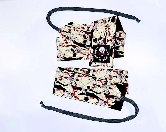 Cruella, Disney Villain, Dalmatians Wrist Wraps, WOD, Weightlifting, Athletic