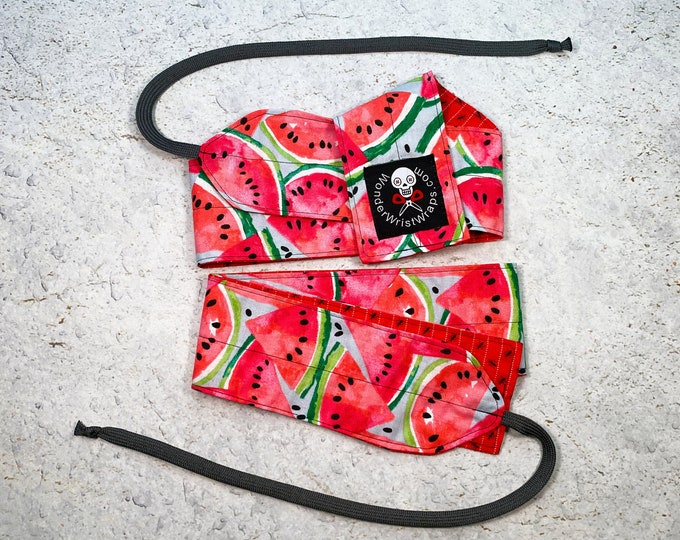 Watermelon Wrist Wraps, WOD, Weightlifting, Athletic, Fruit, Summer, Bright