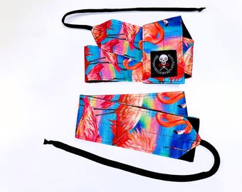 Pink Flamingo Wrist Wraps, WOD, Weightlifting, Athletic