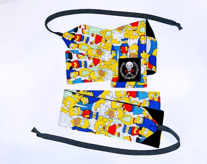 Simpsons Wrist Wraps, WOD, Weightlifting, Athletic, Cartoon