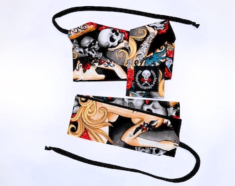 Sugar Skull Pin Up Wrist Wraps, WOD, Weightlifting, Athletic