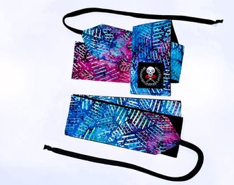 Purple Teal Batik, Wrist Wraps, WOD, Wrist Wraps Weightlifting