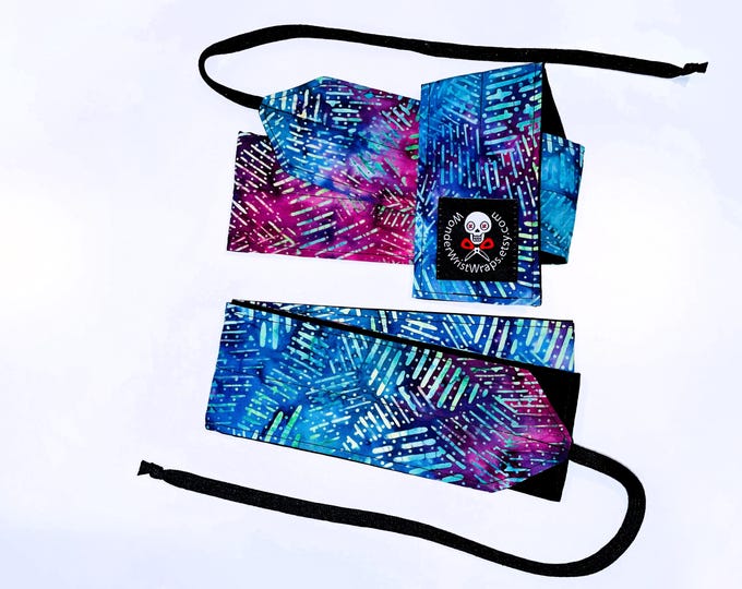 Purple Teal Batik, Wrist Wraps, WOD, Wrist Wraps Weightlifting