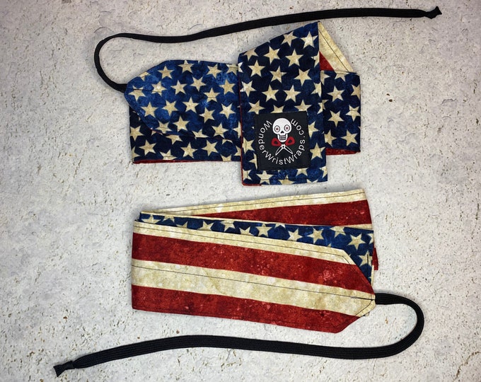 American Flag, Wrist Wrap, WOD, Weightlifting, Athletic, Military, Patriotic