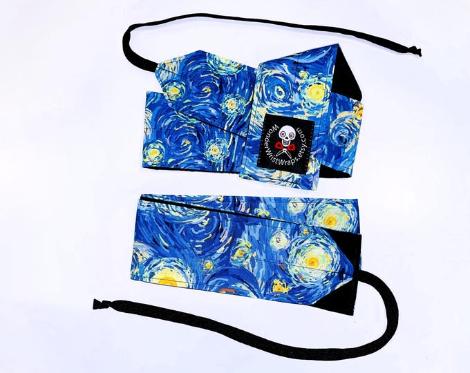 Starry Night Wrist Wraps, WOD, Wrist Wraps Weightlifting, Van Gogh