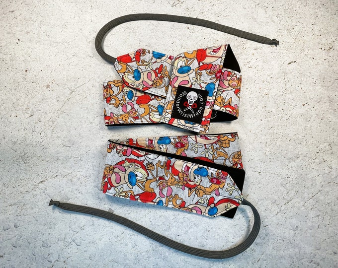 Ren Stimpy Wrist Wraps, WOD, Weightlifting, Athletic, Nickelodeon 90s