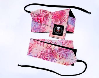 Pink Peacock Feathers, Wrist Wraps, WOD, Wrist Wraps Weightlifting,