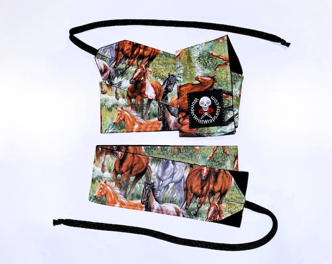Wild Horse Wrist Wraps, WOD, Weightlifting, Athletic Stallion, Pony,