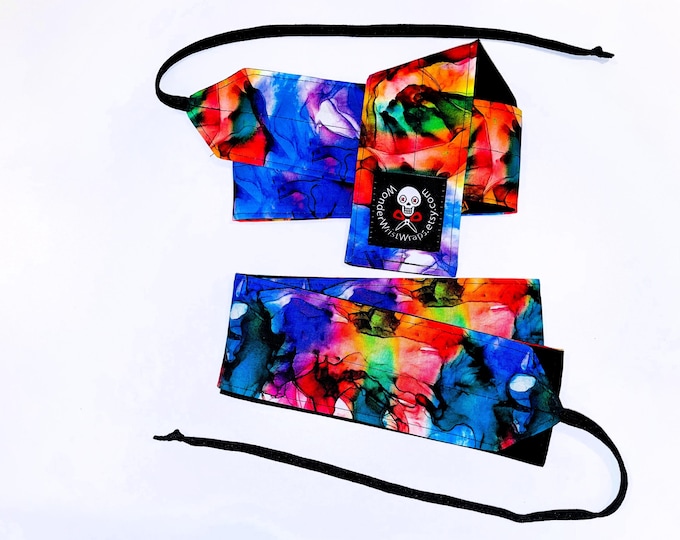 Watercolor Wrist Wraps, WOD, Wrist Wraps Weightlifting, Tie-Dye, Alcohol Ink