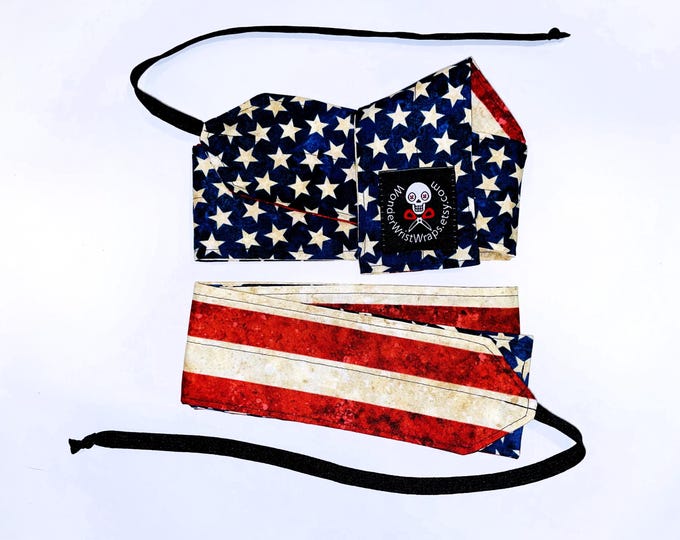 American Flag, Wrist Wrap, WOD, Weightlifting, Athletic, Military, Patriotic