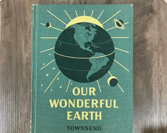 Our Wonderful Earth vintage upcycled blank sketchbook
