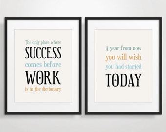 Inspirational Quote Print Typography Poster Office Decor Etsy