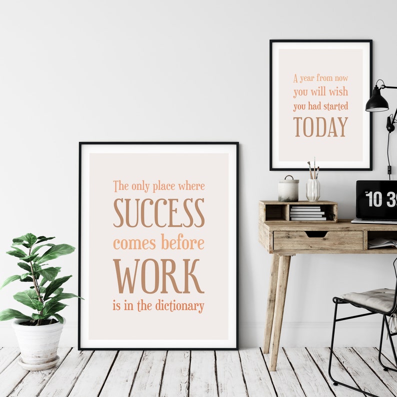 inspirational quote print office decor for women office