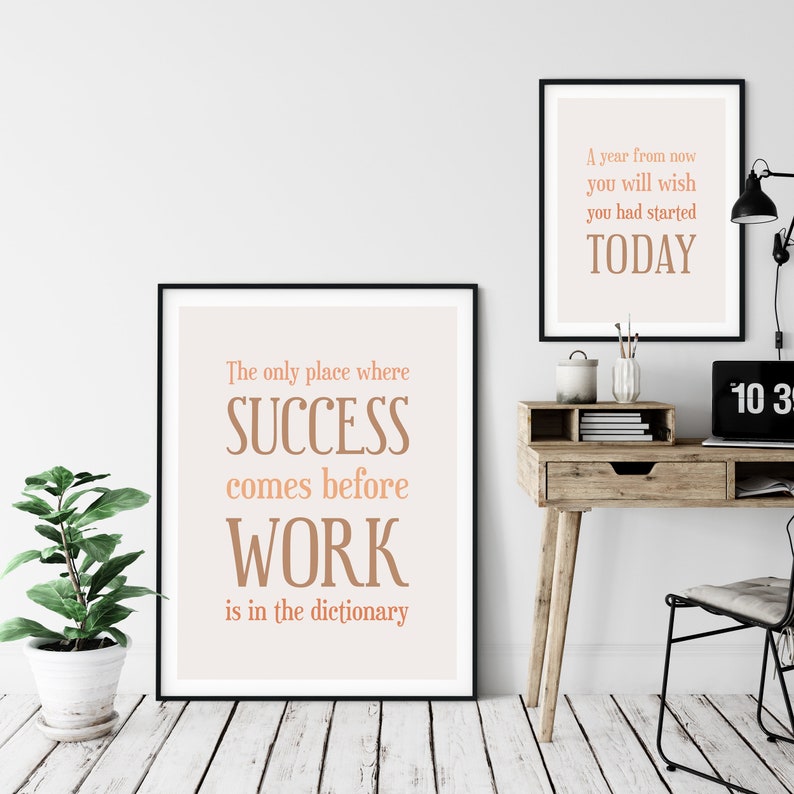 inspirational quote print office decor for women office wall etsy