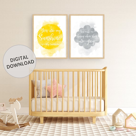 Baby room Nursery Decor Baby Present You are my Sunshine Nursery Rhyme Gender Neutral