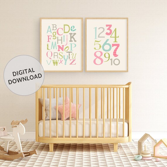 pink nursery prints
