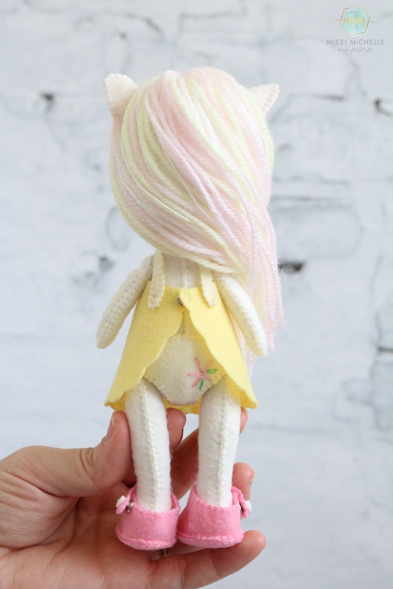 felt unicorn felt headband Gingermelon unicorn Li/'l Luv Unicorn doll heirloom doll Gingermelon unicorn unicorn girl Gingermelon doll