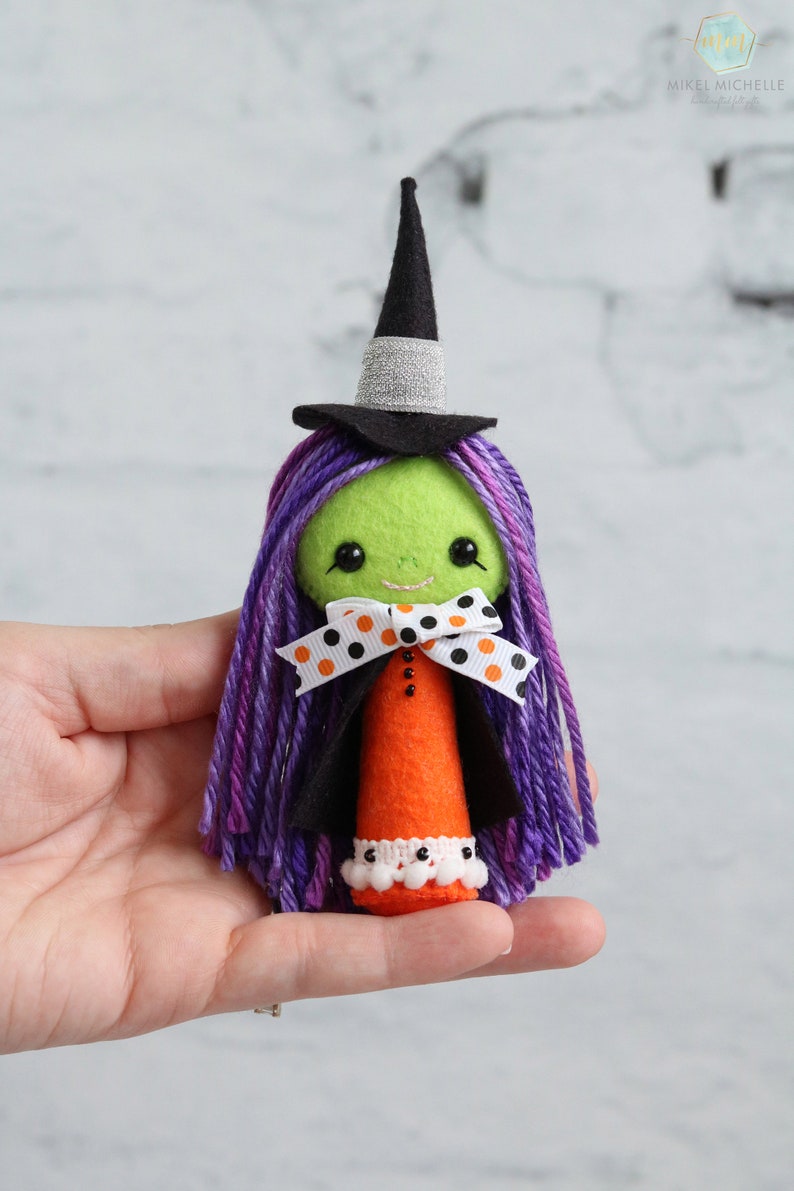Witch Ornament Felt Witch Ornament Gingermelon Halloween Etsy