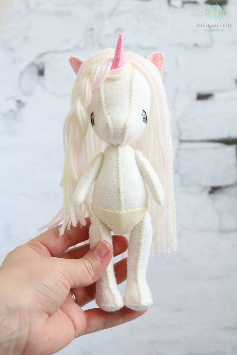 felt unicorn felt headband Gingermelon unicorn Li/'l Luv Unicorn doll heirloom doll Gingermelon unicorn unicorn girl Gingermelon doll