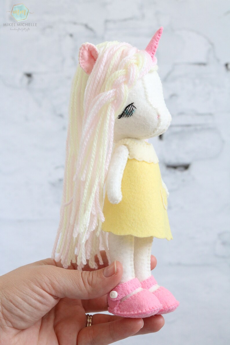 felt unicorn felt headband Gingermelon unicorn Li/'l Luv Unicorn doll heirloom doll Gingermelon unicorn unicorn girl Gingermelon doll